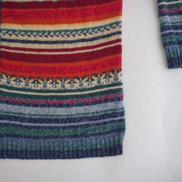 Vintage Tiara Blue Stripe Zip Front Knit Cardigan Cabincore Eclectic Grandpa M - Picture 5 of 9